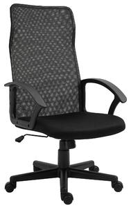 Vinsetto Executive High Mesh Back Office Chair w/ Fixed Armrests Adjustable Height Wheels Wide Padded Seat Home Work Comfort Support Black