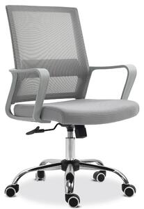 Vinsetto Ergonomic Office Chair Adjustable Height Breathable Mesh Desk Chair w/Armrest and 360° Swivel Castor Wheels Grey