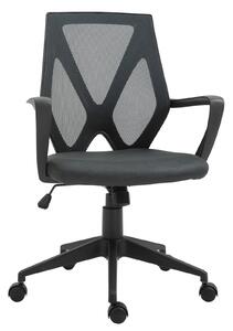 Vinsetto Office Chair Mesh Back w/ Armrests Home Computer Chair Adjustable Height Padded Seat Ergonomic Design 5 Wheels 360° Swivel Rocking - Black