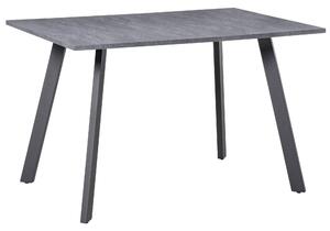 HOMCOM Dining Table with Metal Legs and Spacious Tabletop for Kitchen, Dining Room, Living Room, Dark Grey