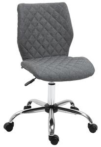 Vinsetto Mid Back Office Task Chair 360° Swivel Height Adjustable Home Office Linen Fabric Grey