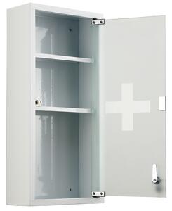HOMCOM Metal Wall Mounted 3-Tier Medicine Cabinet White