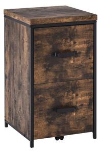 Vinsetto 70cm Industrial Filing Cabinet with 2 Drawers, Hanging File Folder, Vertical Home Office Organizer for A4 Letter Size, Rustic Brown