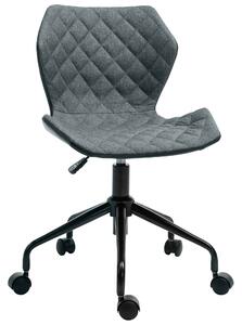 HOMCOM Home Office Swivel Computer Desk Chair With Nylon Wheels Adjustable Height Linen Grey