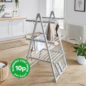 3 Tier A Frame Heated Airer Grey