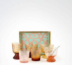 Vintage Goblet Set Of Two - Amber
