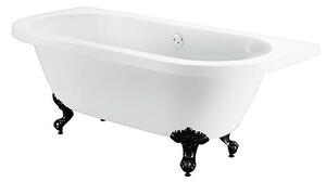 Bathstore Belmont Back to Wall Roll Top Bath with Black Feet