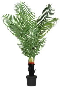HOMCOM 150cm Artificial Areca Palm Tree with 12 PE Leaves, Decorative Artificial Plant with Plastic Pot and Flocked Soil, Fake Plant for Home Office Decor, Green