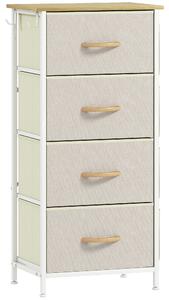 HOMCOM Chest of Four Fabric Drawers - Beige