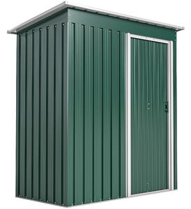 Outsunny 5 x 3ft Garden Storage Shed with Sliding Door and Sloped Roof Outdoor Equipment Tool Garden, Green
