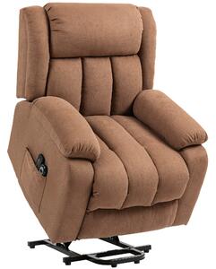 HOMCOM Power Lift Recliner Chair with Massage, Overstuffed Lift Chair for Elderly with Footrest, Remote and Side Pocket, Brown