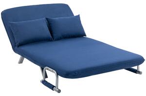 HOMCOM Two-Seater Click-Clack Sofa Bed - Dark Blue