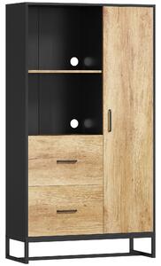 HOMCOM Tall Kitchen Cupboard, Freestanding Kitchen Pantry Cabinet with Adjustable Shelves, Drawers and Soft Close Door, 160cm
