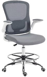 HOMCOM Draughtsman Chair, with Adjustable Lumbar - Charcoal Grey
