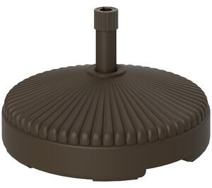 Outsunny Garden Parasol Base Holder, 28kg Sand Filled, 23kg Water Filled, Sun Umbrella Base Outdoor Umbrella Stand Weight, Brown
