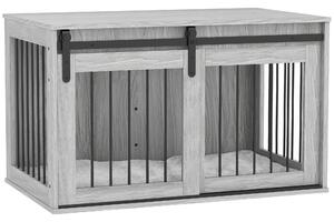 PawHut 100cm Dog Crate Furniture with Removable Cushion for Large Dogs - Grey Aosom UK