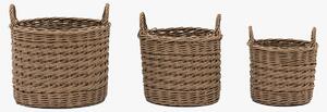 Wren Hand Woven Willow Storage Basket, Set of 3