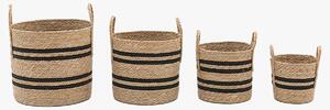 Omari Black Stripe Basket, Set of 4