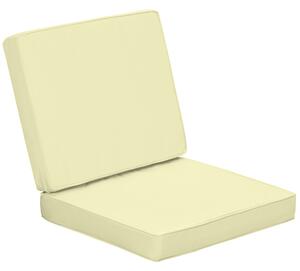 Outsunny Set of 2 Garden Seat and Back Cushion Set, Replacement Cushions for Outdoor Furniture with Seat Cushion and Back Cushion, Cream White