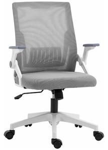 Vinsetto Swivel Office Chair, Dynamic Mesh Office Chair with Flip-Up Armrests, Adjustable Lumbar & Wheels, Grey Aosom UK
