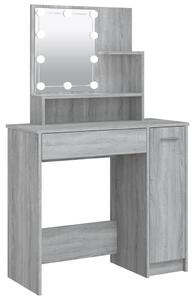 Dressing Table with LED Grey Sonoma 86.5x35x136 cm