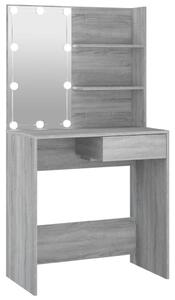 Dressing Table with LED Grey Sonoma 74.5x40x141 cm