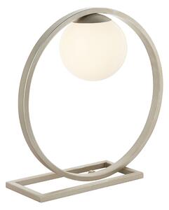 Aquene Circular Opal Glass Table Lamp in Silver