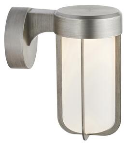 Wyatt LED Frosted Glass Wall Light in Brushed Silver