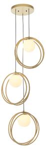 Katrina Opal Glass Multi-Hoop Pendant in Gold