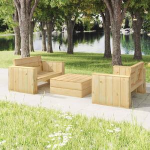 3 Piece Garden Lounge Set Impregnated Solid Wood Pine