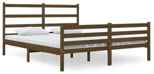 Bed Frame Solid Wood Pine 140x190 cm Honey Brown