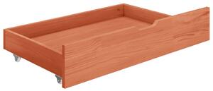 Bed Drawers 2 pcs Honey Brown Solid Pine Wood