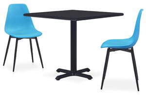 3 Piece Outdoor Dining Set Metal and PP Blue