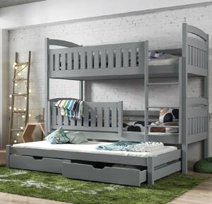 Beckley Wooden Bunk Bed Without Mattress Trundle In Grey