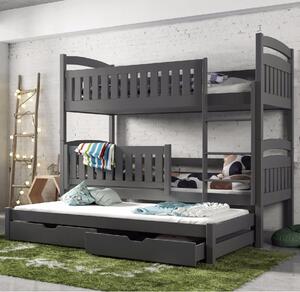 Beckley Wooden Bunk Bed Without Mattress Trundle In Graphite