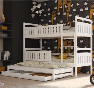 Beckley Wooden Bunk Bed Without Mattress Trundle In White