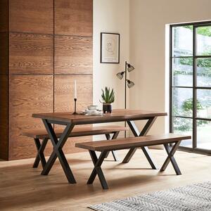 Ezra 6 Seater Rectangular Dining Table with 2 Benches