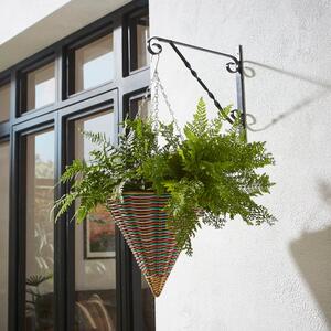 Multicoloured Tapered Woven Hanging Basket