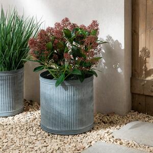 Round Galvanised Plant Pot