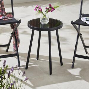 Small Black Glass Bistro Table