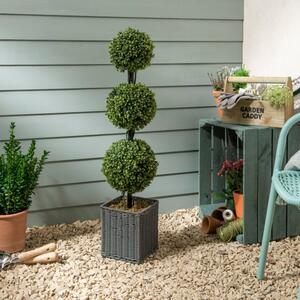 3 Artificial Boxwood Balls Tree 90cm