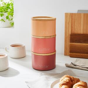 Set of 3 Stacking Canisters Coral