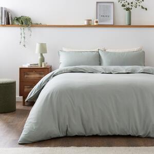 Supersoft Washed Microfibre Duvet and Pillowcase Set Sage