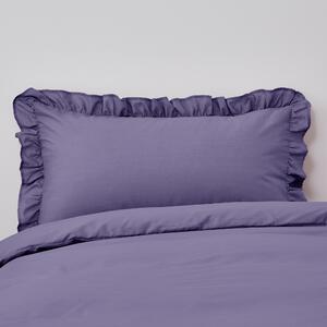 Non Iron Plain Dye Purple Frilled Pillowcase Purple