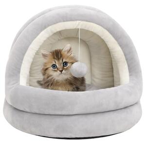 Cat Bed 40x40x35 cm Grey and Cream