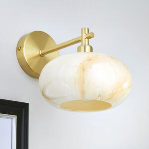 Lacey Alabaster Glass Wall Light Gold