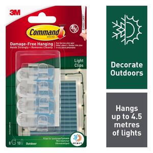 Command Outdoor Small Light Clips Clear