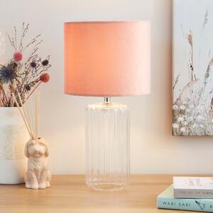 Christine Ribbed Glass Table Lamp Clay (Red)