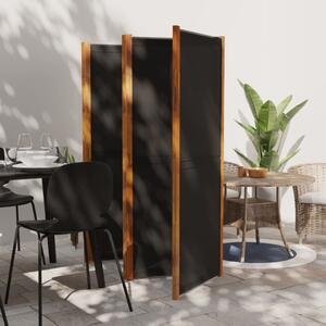 5-Panel Room Divider Black 350x180 cm