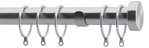 28mm Stud Fixed Metal Curtain Pole Satin Silver